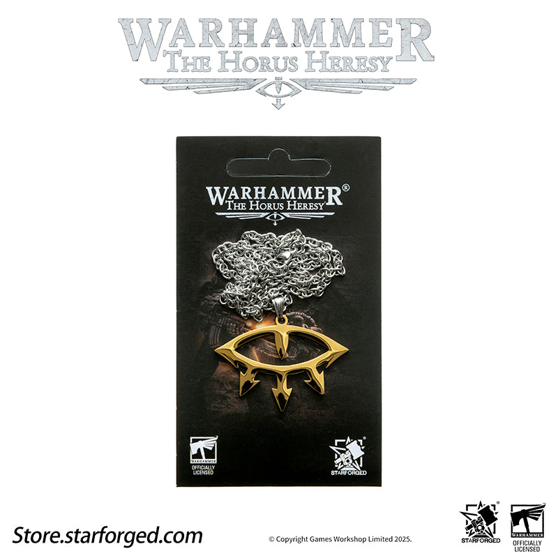 Starforged Warhammer 40K Luna Wolves  Black Legion Eye of Horus Necklace Pendant Men's Jewelry Accessories Birthday Gift The Luna Wolves, later known as the Sons of Horus, were the XVI Legion of the original Space Marine Legions. Their Primarch, Horus Lupercal, was once the most favored son of the Emperor, but he became the architect of the galaxy-shattering Horus Heresy—the first and greatest civil war in Imperial history. After Horus' defeat, the Legion was reborn under Ezekyle Abaddon as the Black Legion