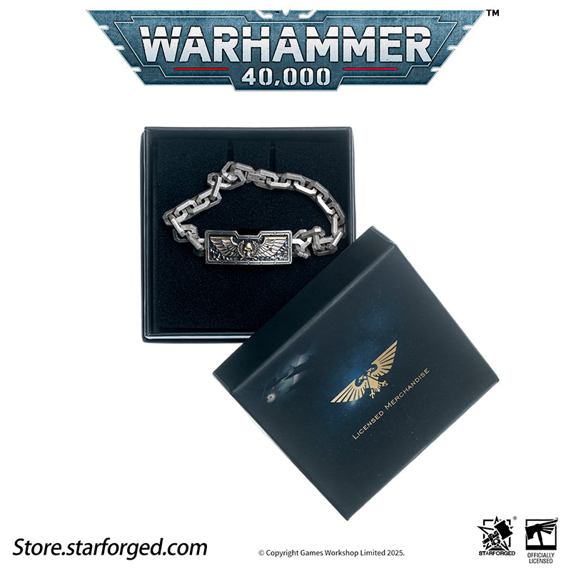 Starforged Warhammer 40K Steel Oath of Imperial Guardsmen Bracelet Men's Jewelry Accessories