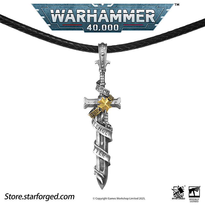 Starforged Warhammer 40K  Sword Of The High Marshal Necklace Pendant Men's Jewelry Birthday Gift