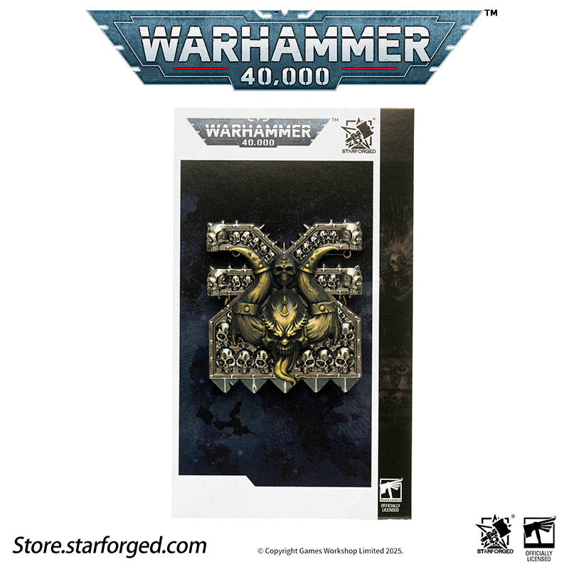 Starforged Warhammer 40K Lords of the Immaterium The Chaos Gods Mark of Ruinous Powers Pin Badge Men's Jewelry Accessories