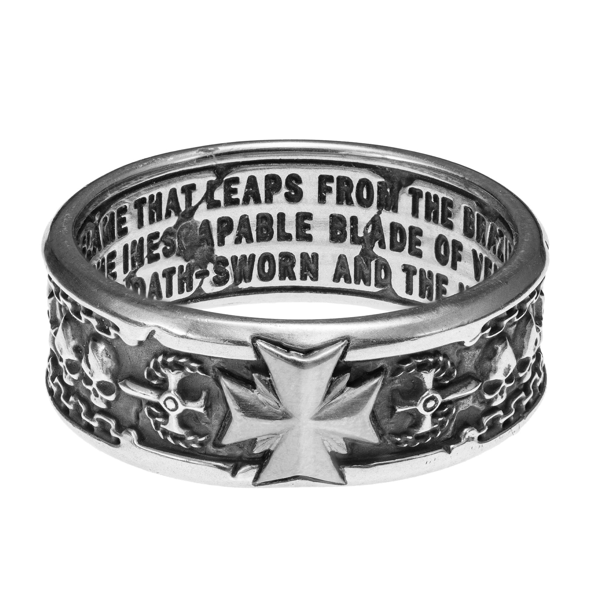 Black Templar Warhammer Ring of Crusader Vows Silver Empire Champion Ring Starforged