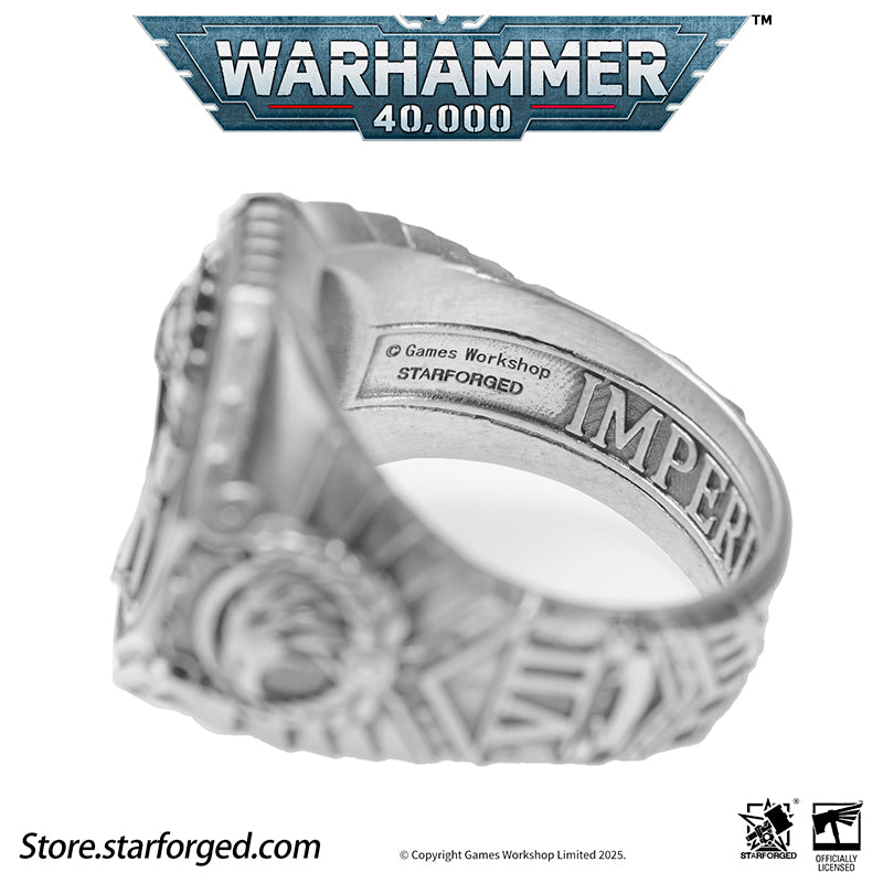Starforged Warhammer 40K The Sigil Ring of Dorn Imperial Fists Silver Ring Accessories Jewelry The Imperial Fists were the VIIth Legion of the original Astartes, and in the ten millennia since the Horus Heresy, they remain the only Space Marine Chapter honored with permanent garrison rights on Holy Terra itself.The sons of Dorn inherited their Primarch's unyielding character - steadfast, refusing defeat, and ever willing to plunge into the bloodiest battles against the fiercest foes. Masters of fortificatio