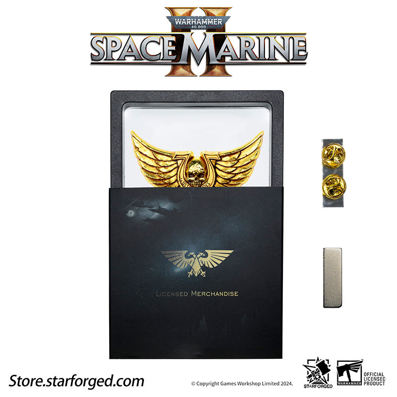 Starforged Warhammer 40K Titus Ultramarines Courage & Honour Pin Badge Men's Accessories