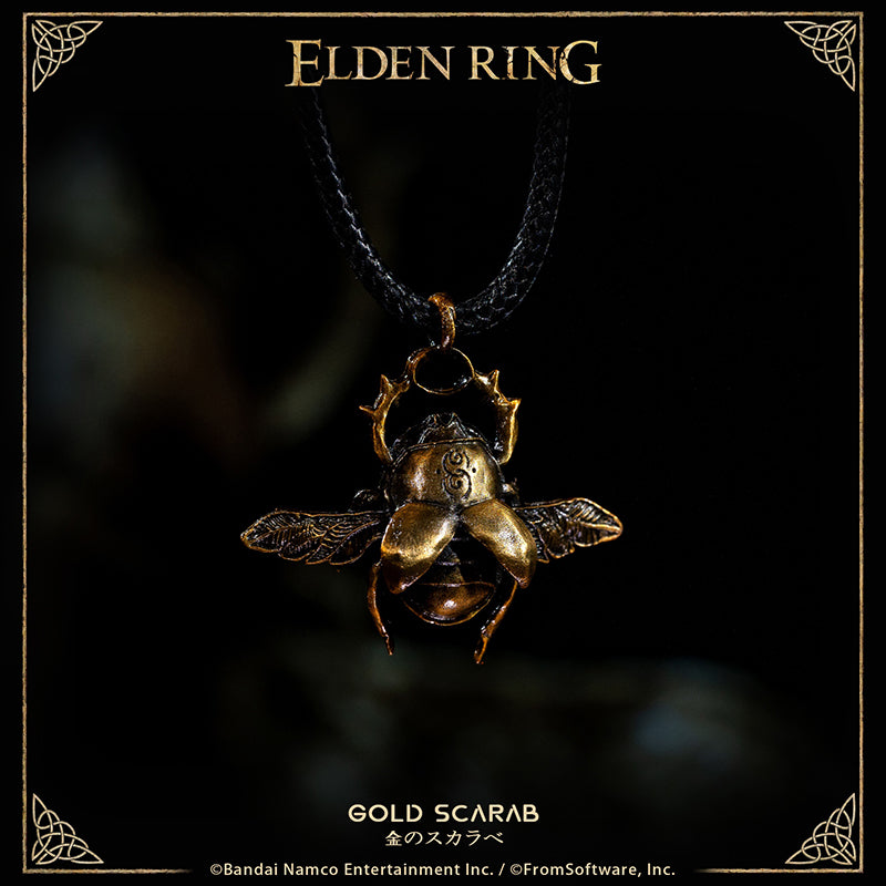 Starforged ELDEN RING Silver Scarab & Gold Scarab Necklace Pendant Game Merchandise Officially Authorized A talisman facsimile of a scarab, the carrier of treasures and precious things.This silver scarab enhances item discovery.
