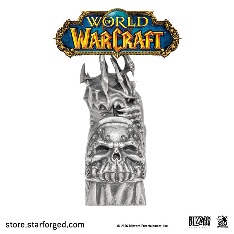 Starforged World of Warcraft Lich King Metal Keycap Men's Fashion Accessories Officially Authorized Deconstruct the Crown. Place its power at your fingertips.  Atop Icecrown, a new sovereign is crowned.  “Power is not eternal, my child.”  To don the Helm of Domination may demand a terrible price.  But to wield its power at your fingertips,  all it takes is a single strike.  “Now, we are one.”