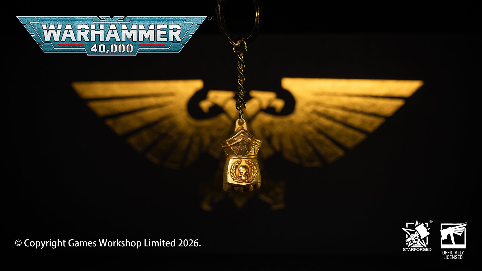 Starforged Warhammer 40K Imperial Fists Fist of Dorn Keychain