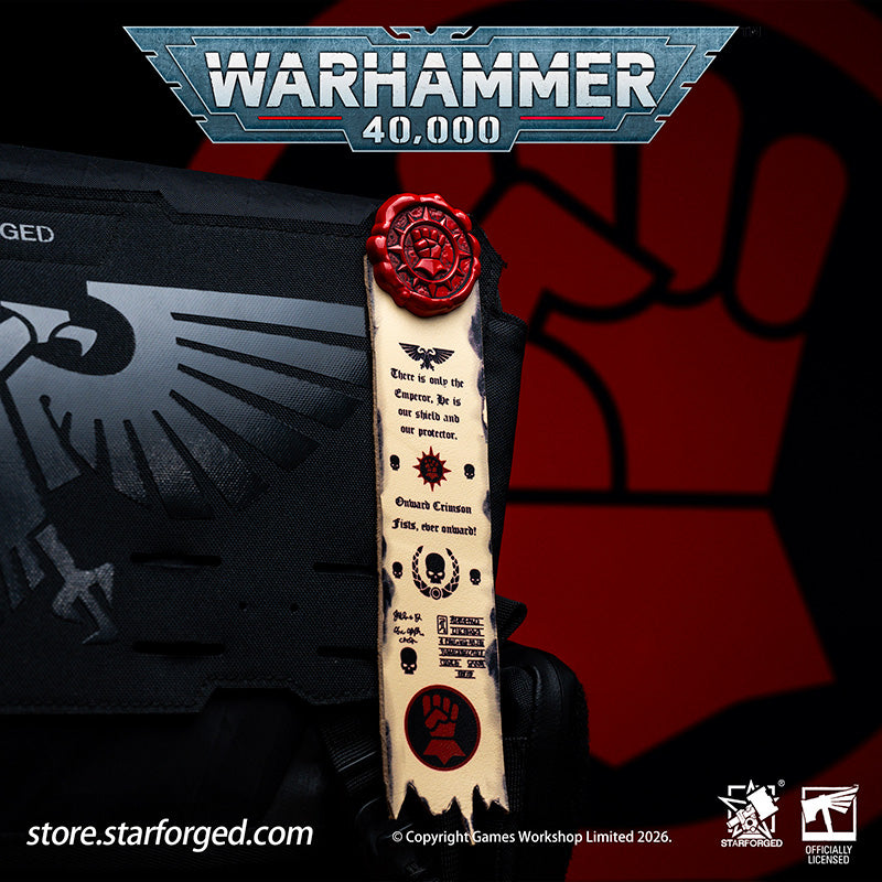 Starforged Warhammer 40K Space Marines Crimson Fists Purity Seal | Purity Seals Collectible Pin Badge | Warhammer Gifts — The Crimson Fists are a Space Marine Chapter descended from the Imperial Fists.