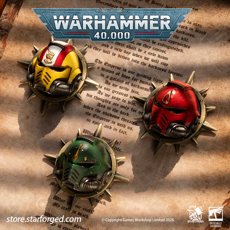 Starforged Warhammer 40K Space Marines Refrigerator Magnet First Founding Chapter Intercessor Helmet Set Men's Fashion Accessories Warhammer Merchandise Gifts