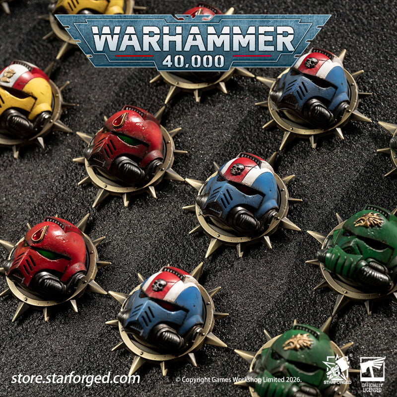Starforged Warhammer 40K Space Marines Refrigerator Magnet First Founding Chapter Intercessor Helmet Set Men's Fashion Accessories Warhammer Merchandise Gifts