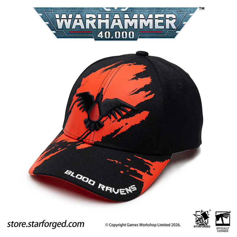 Starforged Warhammer 40K Space Marines Chapters Hats Wave 2 Death Wing Lanenters Mantis Warriors Carcharodons Blood Raven Wing Crimson Fists Flesh Tears Red Scorpion Snapback Baseball Peaked Cap Game Merchandise Warhammer Gifts Fashion Accessories