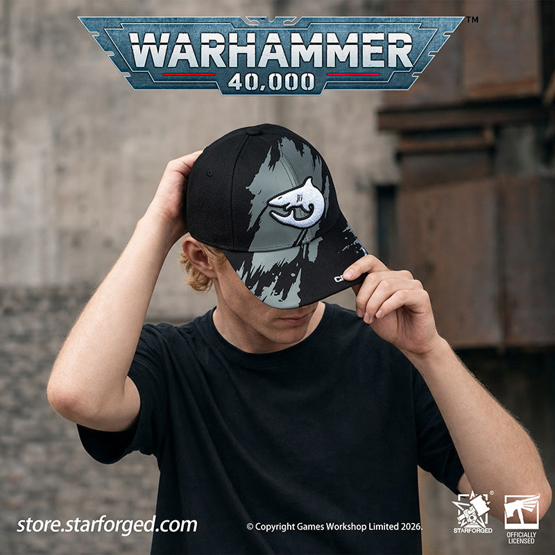 Starforged Warhammer 40K Space Marines Chapters Hats Wave 2 Death Wing Lanenters Mantis Warriors Carcharodons Blood Raven Wing Crimson Fists Flesh Tears Red Scorpion Snapback Baseball Peaked Cap Game Merchandise Warhammer Gifts Fashion Accessories