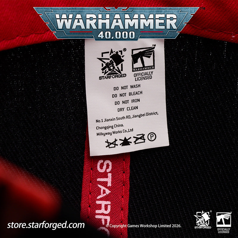 Starforged Warhammer 40K Space Marines Chapters Hats Wave 2 Death Wing Lanenters Mantis Warriors Carcharodons Blood Raven Wing Crimson Fists Flesh Tears Red Scorpion Snapback Baseball Peaked Cap Game Merchandise Warhammer Gifts Fashion Accessories