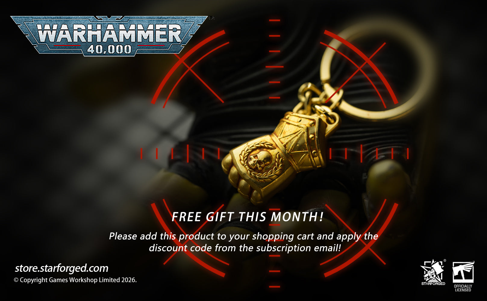 Starforged Warhammer 40K Imperial Fists Fist of Dorn Keychain