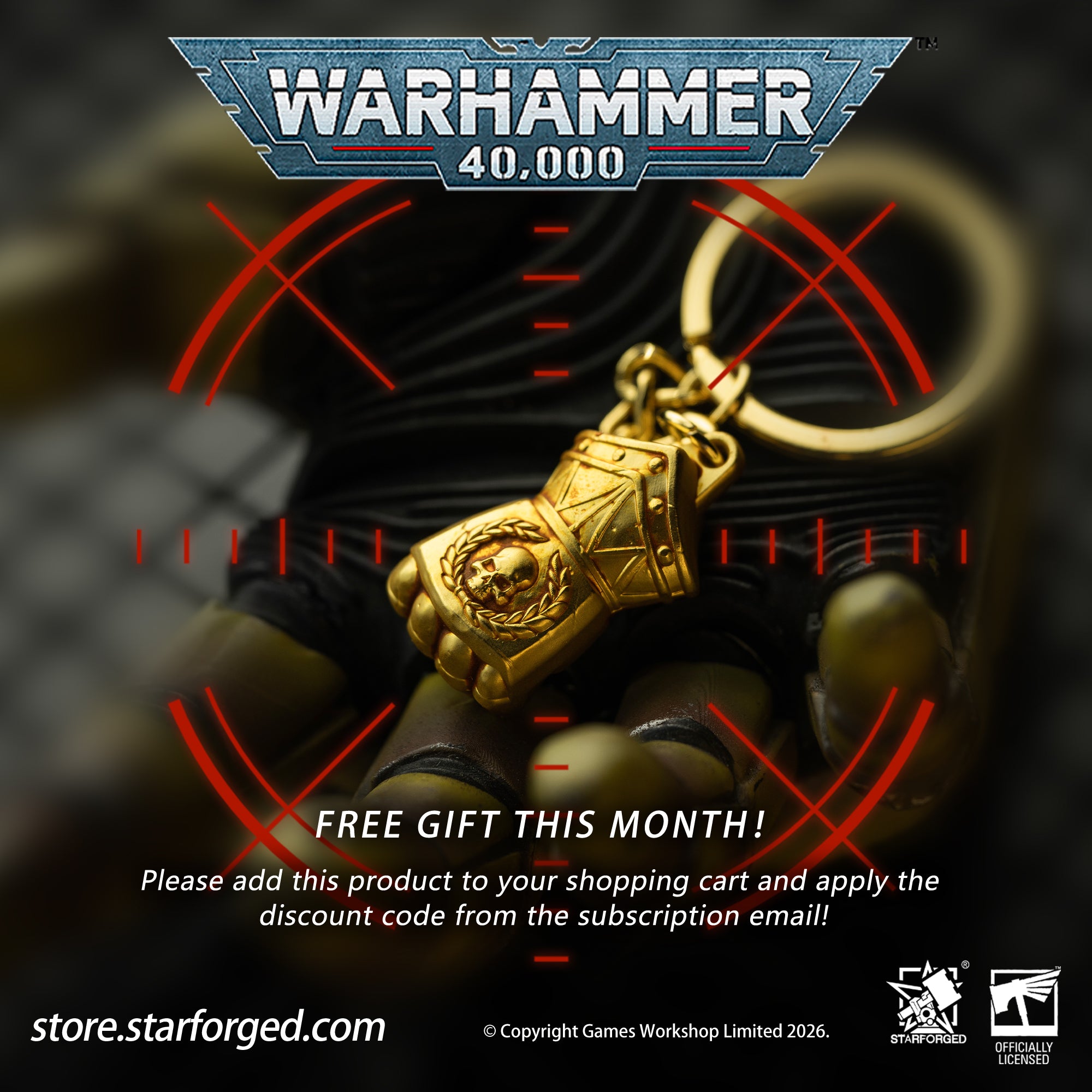 Starforged Warhammer 40K Imperial Fists Fist of Dorn Keychain