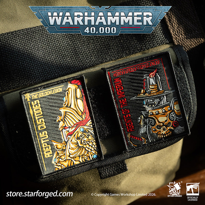 Starforged Warhammer 40K Imperium of Man Armed Forces Imperial Hook & Loop Patches Men's Fashion Accessories Warhammer Gifts These warriors are my greatest pride, willing to lay down their lives for me.They are like pure ore; I cast them into the furnace of war, to forge bodies and wills tempered as hard steel.I shall clad them in unbreakable plate, arm them with weapons that know no defeat.Plague and foul sickness shall never touch their flesh.They shall master all stratagems of war, command every cunning 