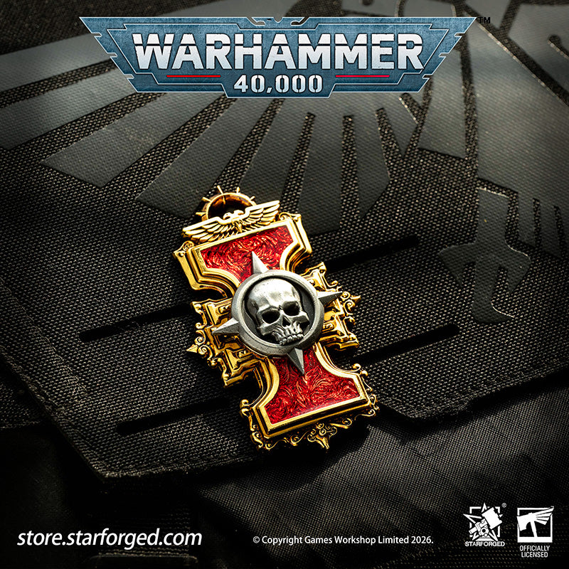 Starforged Warhammer 40K Inquisitorial Scroll Seal Heavy Pin Badge Men's Fashion Jewelry Warhammer Merchandise Gifts