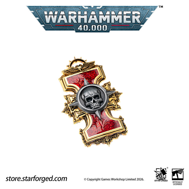 Starforged Warhammer 40K Inquisitorial Scroll Seal Heavy Pin Badge Men's Fashion Jewelry Warhammer Merchandise Gifts