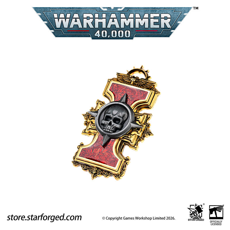 Starforged Warhammer 40K Inquisitorial Scroll Seal Heavy Pin Badge Men's Fashion Jewelry Warhammer Merchandise Gifts