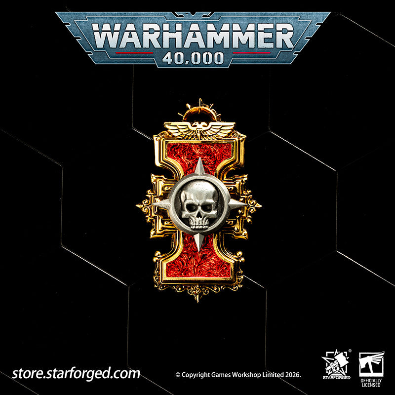 Starforged Warhammer 40K Inquisitorial Scroll Seal Heavy Pin Badge Men's Fashion Jewelry Warhammer Merchandise Gifts