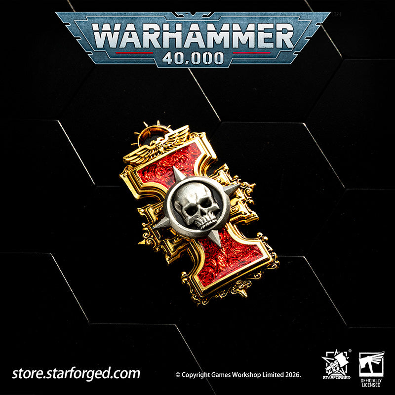 Starforged Warhammer 40K Inquisitorial Scroll Seal Heavy Pin Badge Men's Fashion Jewelry Warhammer Merchandise Gifts