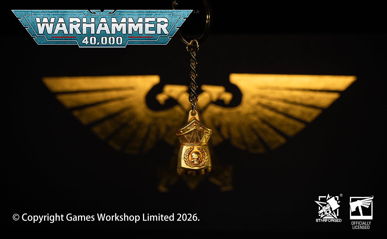 Starforged Warhammer 40K Imperial Fists Fist of Dorn Keychain