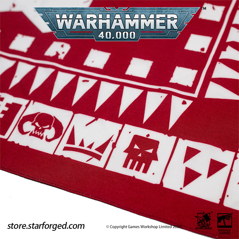 Starforged Warhammer 40K Orks Counsill of Clan-Bosses Set Men's Fashion Accessories Warhammer Merchandise Gifts Orks Counsill of Clan-Bosses Bandana  Only the toughest Orks earn a place on the Counsill of Clan-Bosses. This bandana is the perfect accessory for any aspiring Warboss wanting to get involved in the next Waaagh!.  Orks Counsill of Clan-Bosses Canvas Belt  Buckle up with a belt worthy of the biggest and meanest Warboss, complete with Ork glyphs along the strap - a great addition to any Ork fan’s a