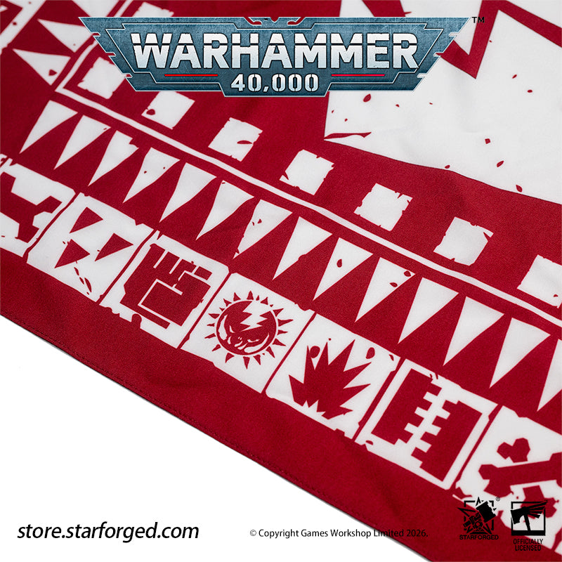 Starforged Warhammer 40K Orks Counsill of Clan-Bosses Set Men's Fashion Accessories Warhammer Merchandise Gifts Orks Counsill of Clan-Bosses Bandana  Only the toughest Orks earn a place on the Counsill of Clan-Bosses. This bandana is the perfect accessory for any aspiring Warboss wanting to get involved in the next Waaagh!.  Orks Counsill of Clan-Bosses Canvas Belt  Buckle up with a belt worthy of the biggest and meanest Warboss, complete with Ork glyphs along the strap - a great addition to any Ork fan’s a