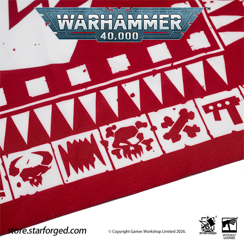 Starforged Warhammer 40K Orks Counsill of Clan-Bosses Set Men's Fashion Accessories Warhammer Merchandise Gifts Orks Counsill of Clan-Bosses Bandana  Only the toughest Orks earn a place on the Counsill of Clan-Bosses. This bandana is the perfect accessory for any aspiring Warboss wanting to get involved in the next Waaagh!.  Orks Counsill of Clan-Bosses Canvas Belt  Buckle up with a belt worthy of the biggest and meanest Warboss, complete with Ork glyphs along the strap - a great addition to any Ork fan’s a