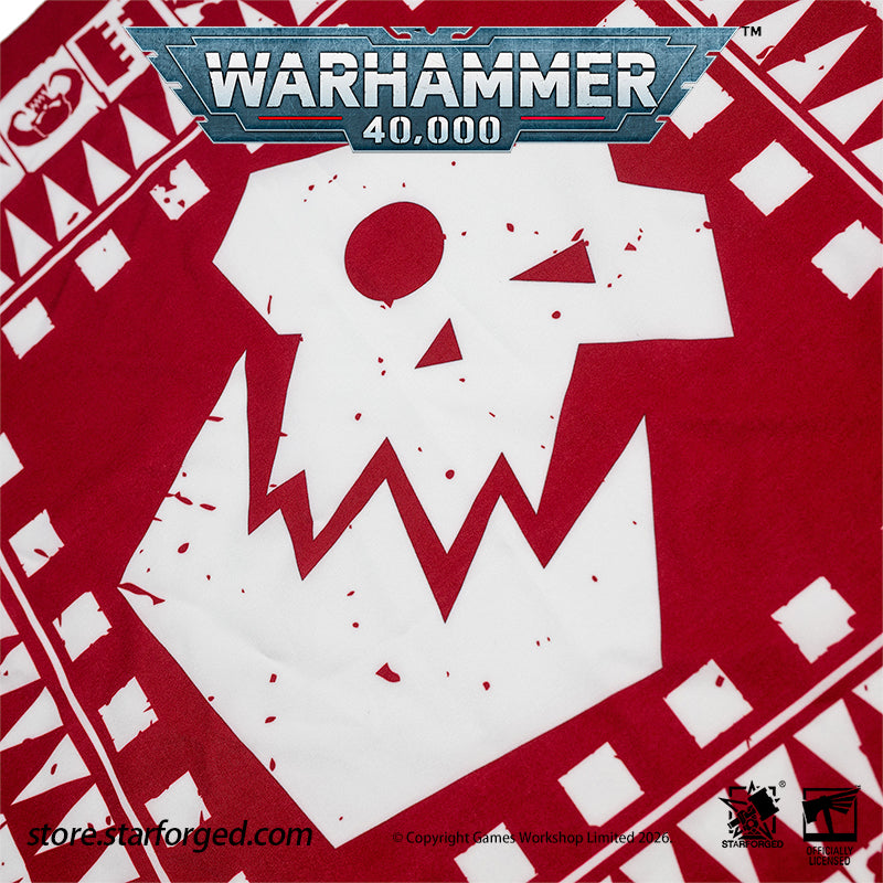 Starforged Warhammer 40K Orks Counsill of Clan-Bosses Set Men's Fashion Accessories Warhammer Merchandise Gifts Orks Counsill of Clan-Bosses Bandana  Only the toughest Orks earn a place on the Counsill of Clan-Bosses. This bandana is the perfect accessory for any aspiring Warboss wanting to get involved in the next Waaagh!.  Orks Counsill of Clan-Bosses Canvas Belt  Buckle up with a belt worthy of the biggest and meanest Warboss, complete with Ork glyphs along the strap - a great addition to any Ork fan’s a