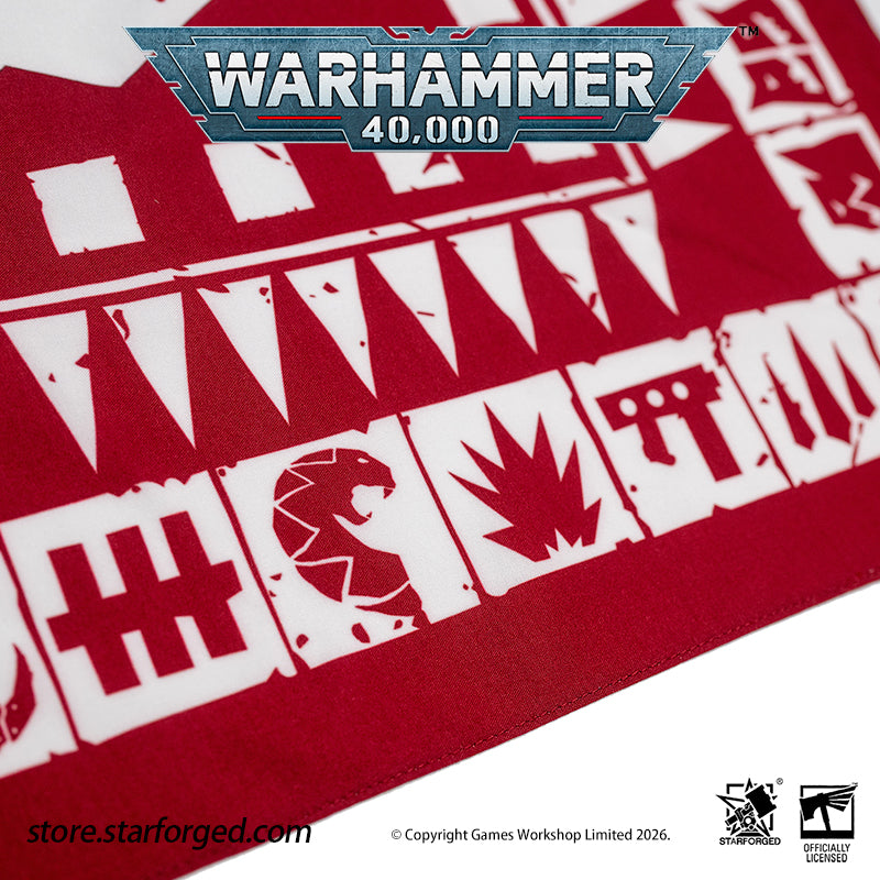 Starforged Warhammer 40K Orks Counsill of Clan-Bosses Set Men's Fashion Accessories Warhammer Merchandise Gifts Orks Counsill of Clan-Bosses Bandana  Only the toughest Orks earn a place on the Counsill of Clan-Bosses. This bandana is the perfect accessory for any aspiring Warboss wanting to get involved in the next Waaagh!.  Orks Counsill of Clan-Bosses Canvas Belt  Buckle up with a belt worthy of the biggest and meanest Warboss, complete with Ork glyphs along the strap - a great addition to any Ork fan’s a