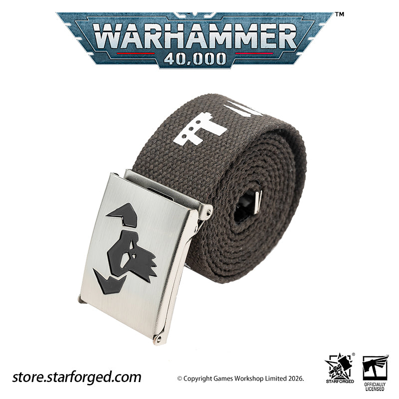 Starforged Warhammer 40K Orks Counsill of Clan-Bosses Set Men's Fashion Accessories Warhammer Merchandise Gifts Orks Counsill of Clan-Bosses Bandana  Only the toughest Orks earn a place on the Counsill of Clan-Bosses. This bandana is the perfect accessory for any aspiring Warboss wanting to get involved in the next Waaagh!.  Orks Counsill of Clan-Bosses Canvas Belt  Buckle up with a belt worthy of the biggest and meanest Warboss, complete with Ork glyphs along the strap - a great addition to any Ork fan’s a