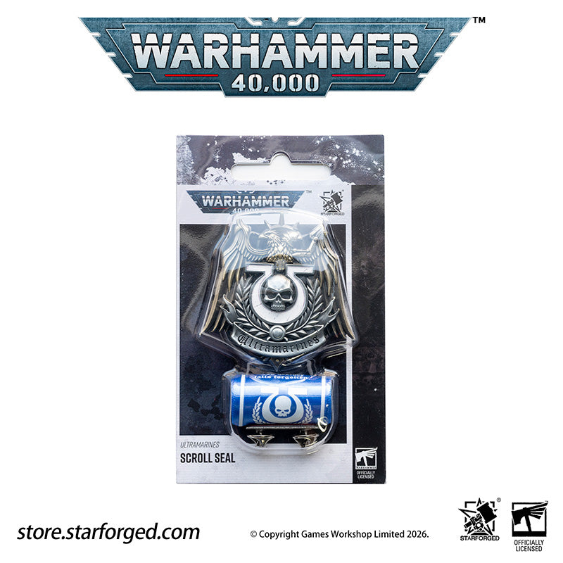 Starforged Warhammer 40K Space Marines Ultramarines Scroll Seal Heavy Pin Badge Men's Fashion Jewelry Warhammer Merchandise Gifts The Ultramarines were the XIIIth Legion of the Great Crusade. Though the Codex Astartes mandated the splitting of all surviving Legions, the number thirteen endures upon many ancestral heraldries of the Ultramarines. XIII is emblazoned upon countless ancient wargear, banners and vehicle hulls of the Chapter.  As a disciplined fighting force, the Ultramarines stand sworn to defend