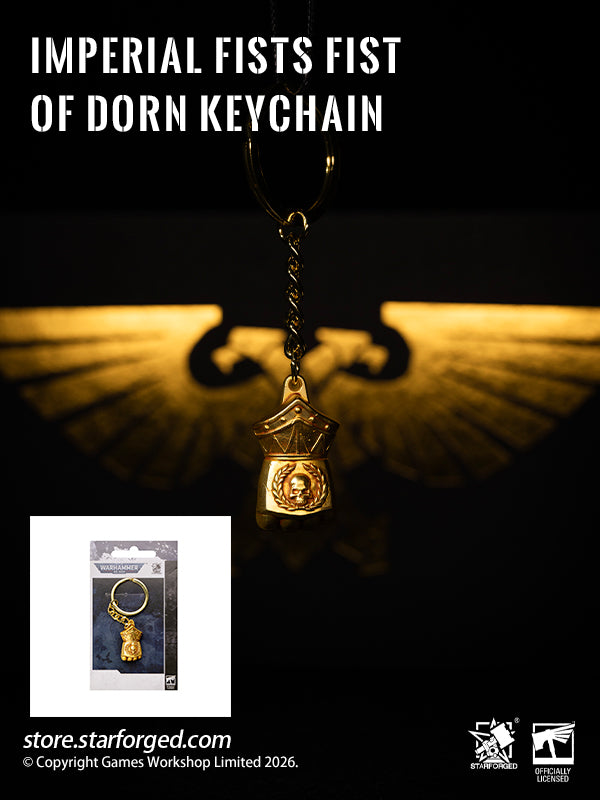 Starforged Warhammer 40K Imperial Fists Fist of Dorn Keychain