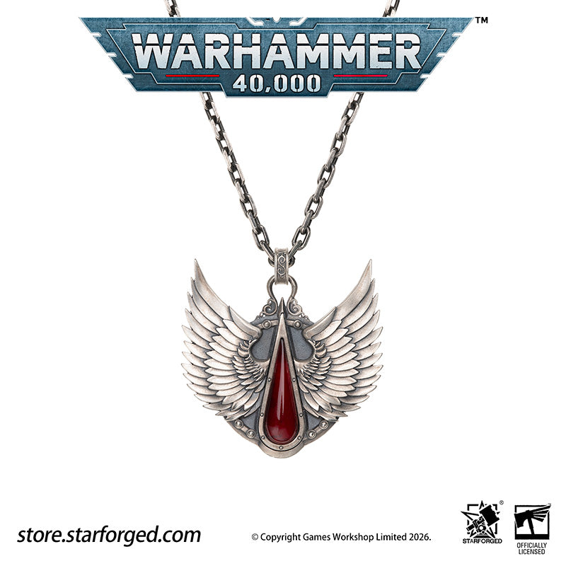 Warhammer 40K Blood Angels Wings Sanguine Pendant Necklace 925 Silver by Starforged