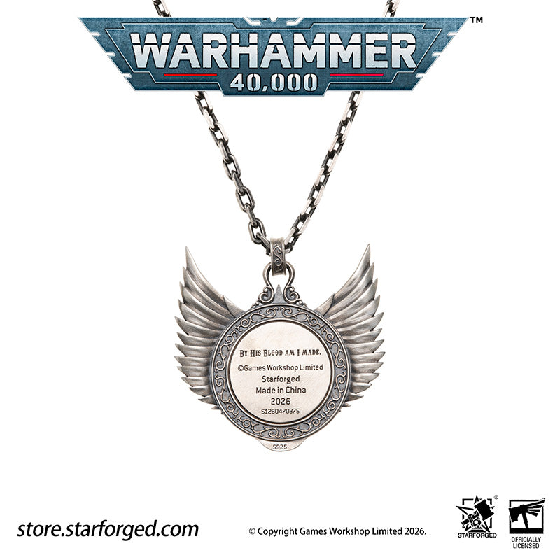Warhammer 40K Blood Angels Wings Sanguine Pendant Necklace 925 Silver by Starforged