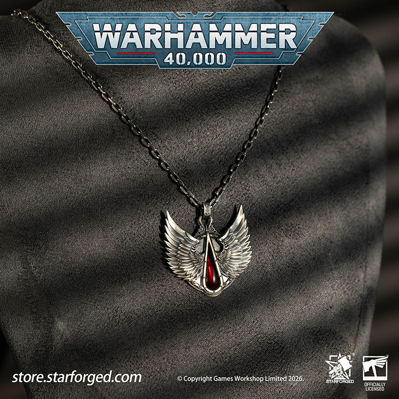 Warhammer 40K Blood Angels Wings Sanguine Pendant Necklace 925 Silver by Starforged