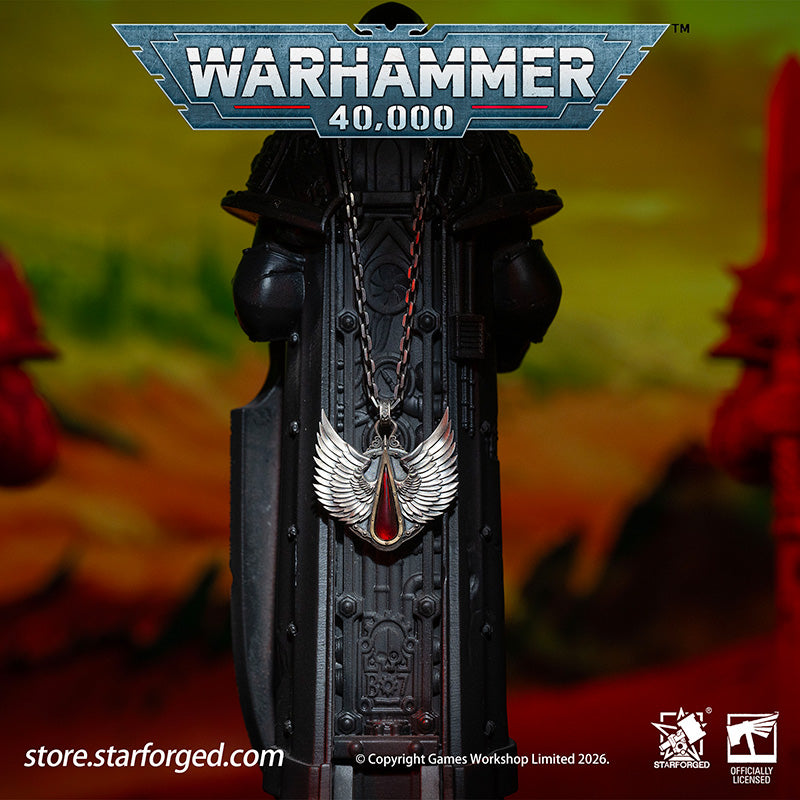 Warhammer 40K Blood Angels Wings Sanguine Pendant Necklace 925 Silver by Starforged