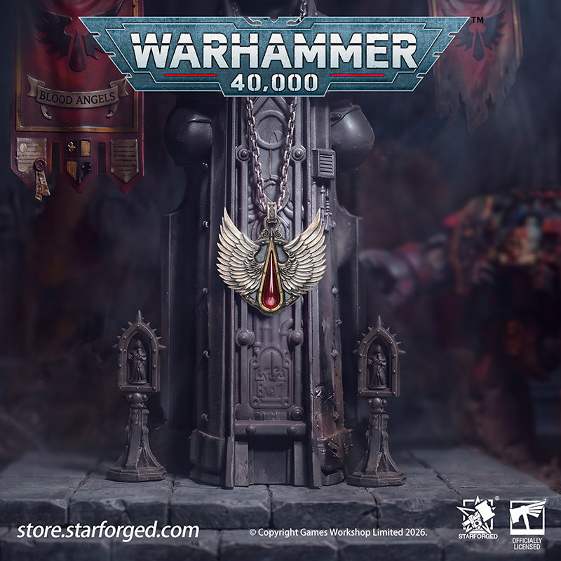 Warhammer 40K Blood Angels Wings Sanguine Pendant Necklace 925 Silver by Starforged