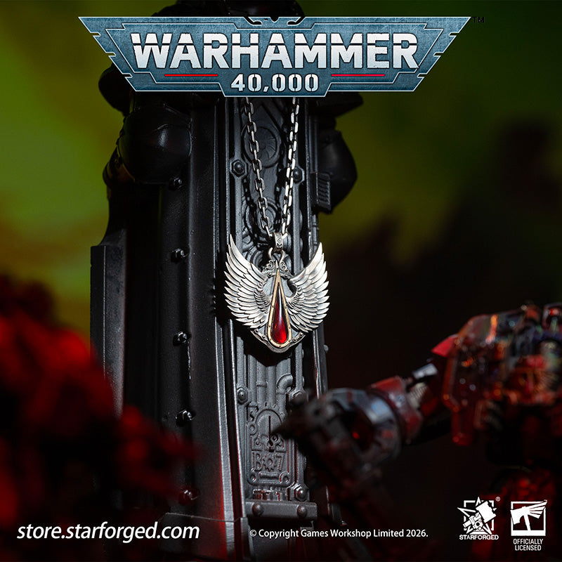 Warhammer 40K Blood Angels Wings Sanguine Pendant Necklace 925 Silver by Starforged