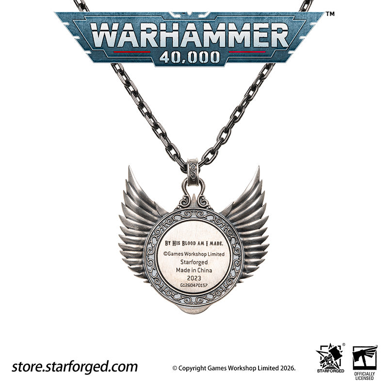 Warhammer 40K Blood Angels Wings Sanguine Pendant Necklace 925 Silver by Starforged