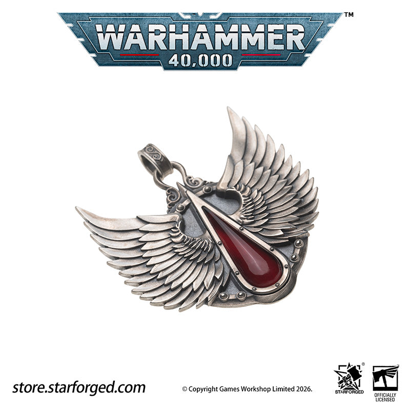 Warhammer 40K Blood Angels Wings Sanguine Pendant Necklace 925 Silver by Starforged