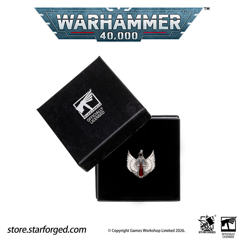Warhammer 40K Blood Angels Wings Sanguine Pendant Necklace 925 Silver by Starforged
