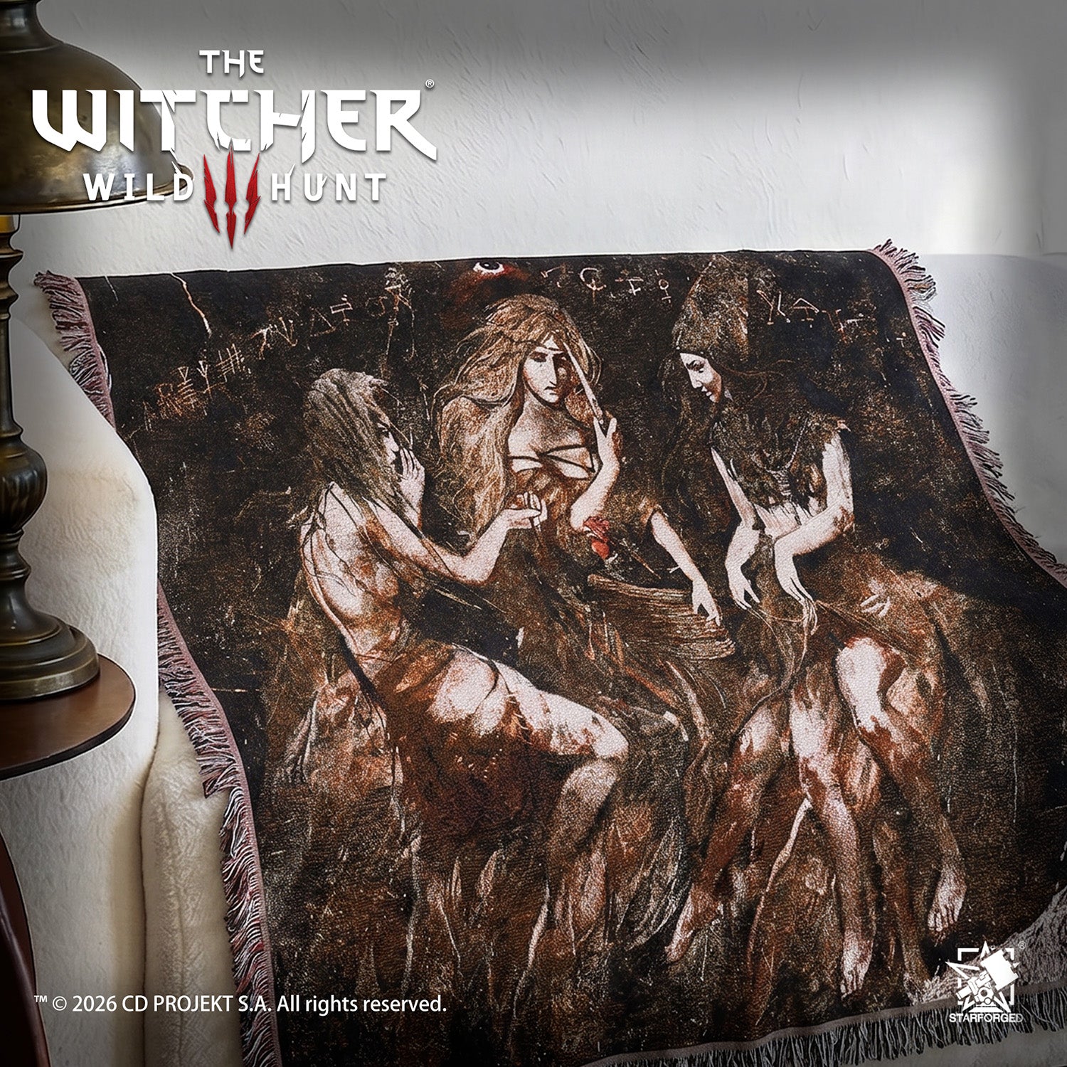 Starforged The Witcher 3: Wild Hunt Themed Blanket Ladies of The Wood Game Merchandise Officially Authorized