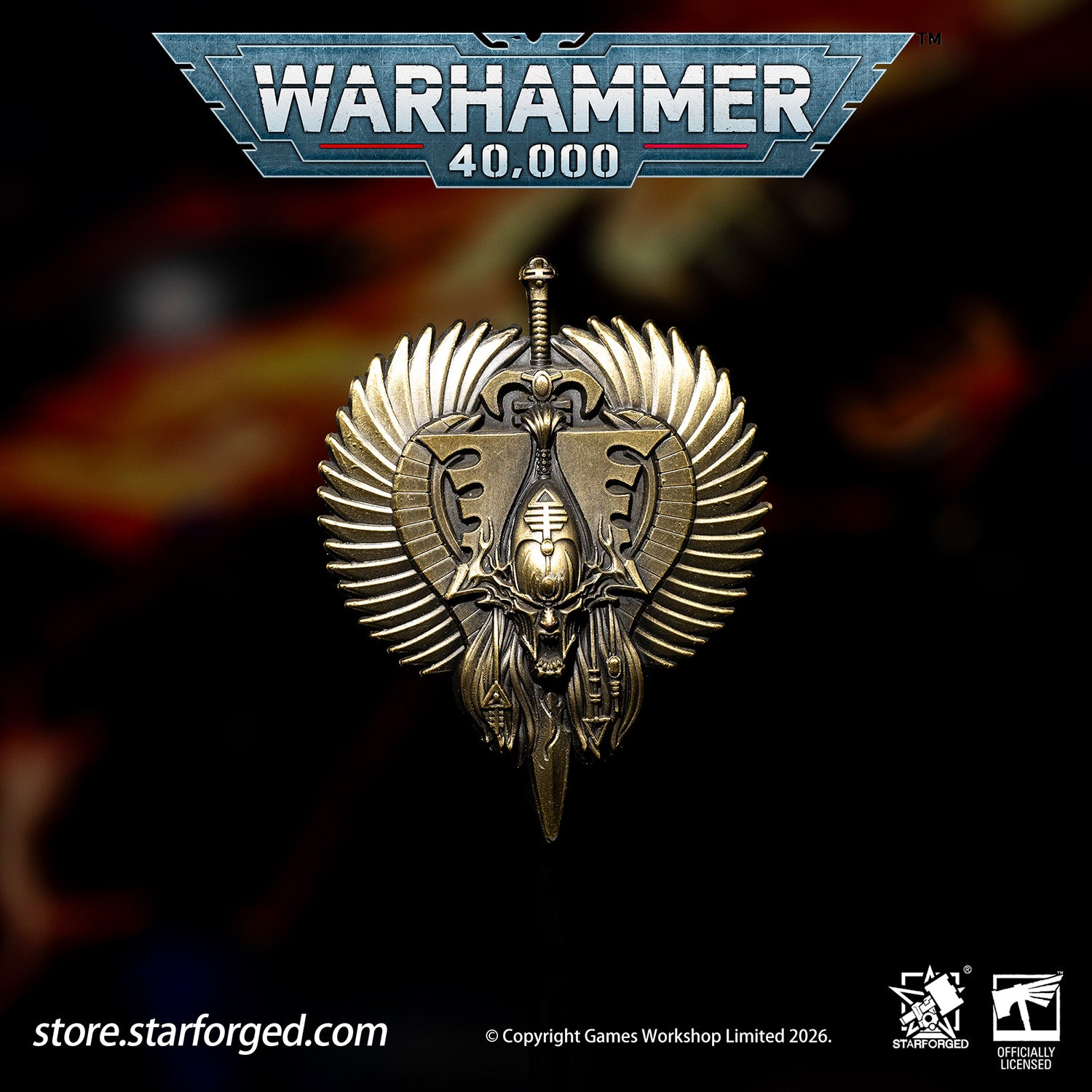 Starforged  Bloody Handed God  Khaine Pin Badge Aeldari Eldar Warhammer 40K Men's Accessories