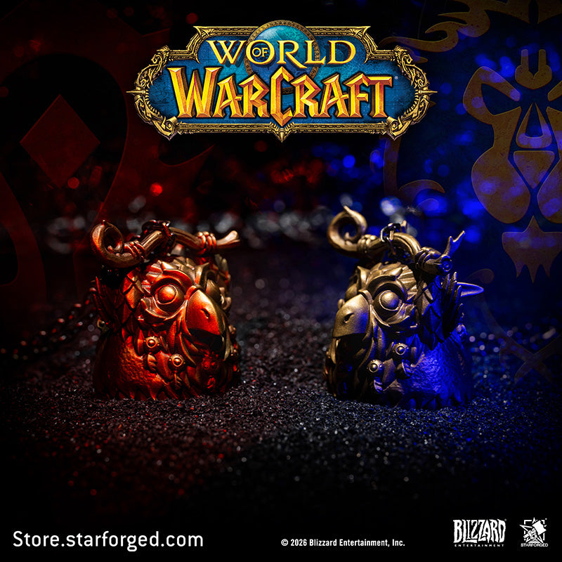 Starforged World of Warcraft Cute Moonkin Copper Bell Men's Fashion Jewelry Officially Authorized The Natural Relic of the Balance Druid — A Chime of Astral Resonance  In the world of World of Warcraft, the Owlkin are beloved children of the demigod Cenarius, guardians of Moonglade and the pathways of the Emerald Dream. Though gentle and unassuming in appearance, they wield immense arcane and natural power, embodying the core philosophy of the druidic path of Balance — finding harmony between wildness and t