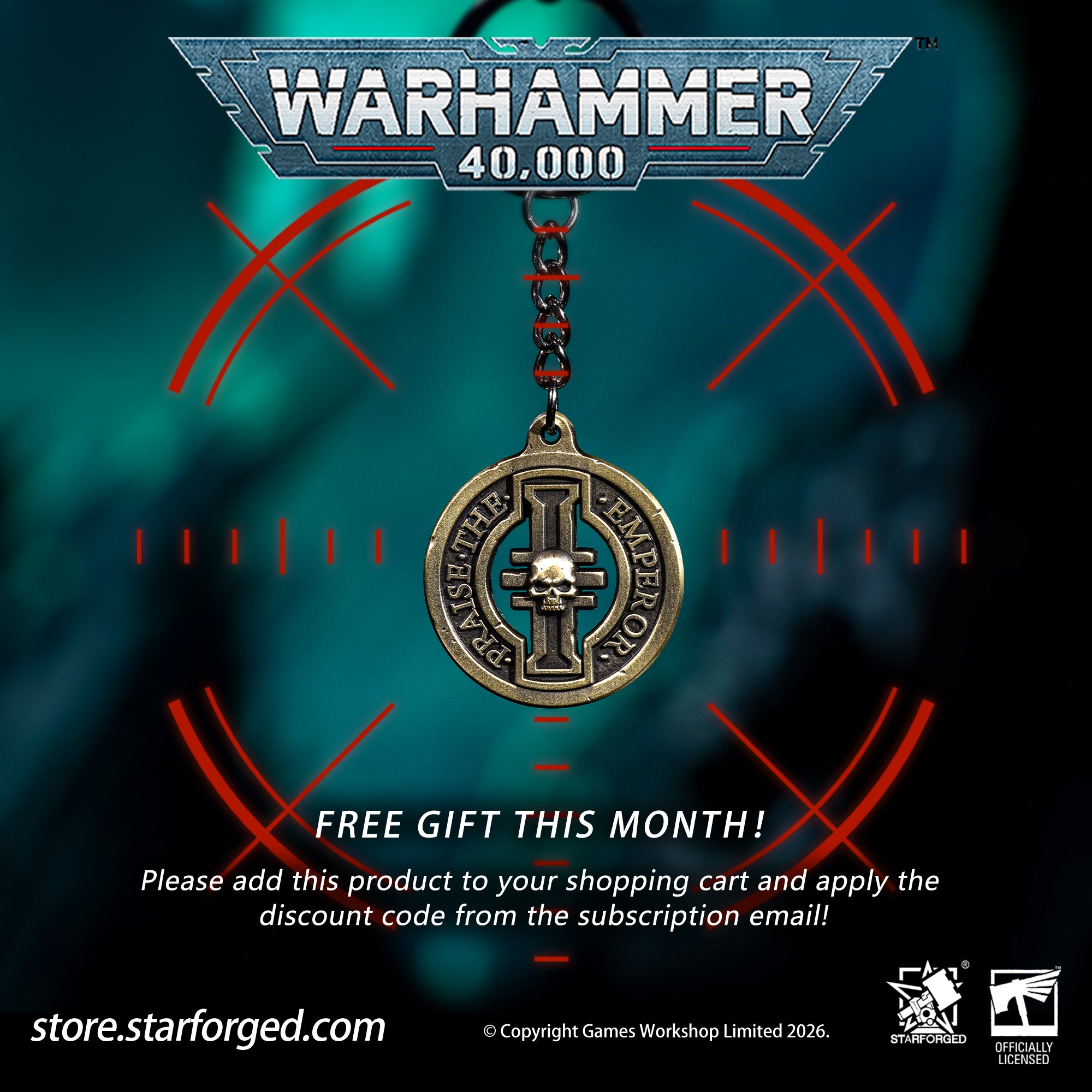 Warhammer 40,000 Imperial Agents Inquisitorial Sigil Keychain
