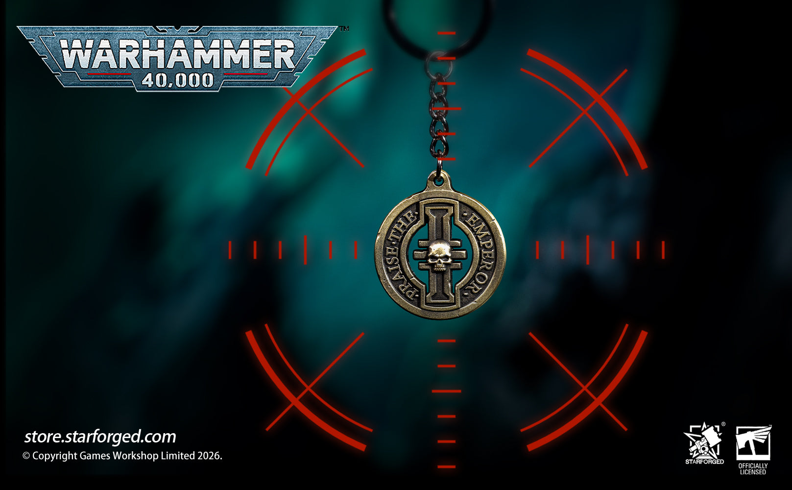 Warhammer 40,000 Imperial Agents Inquisitorial Sigil Keychain
