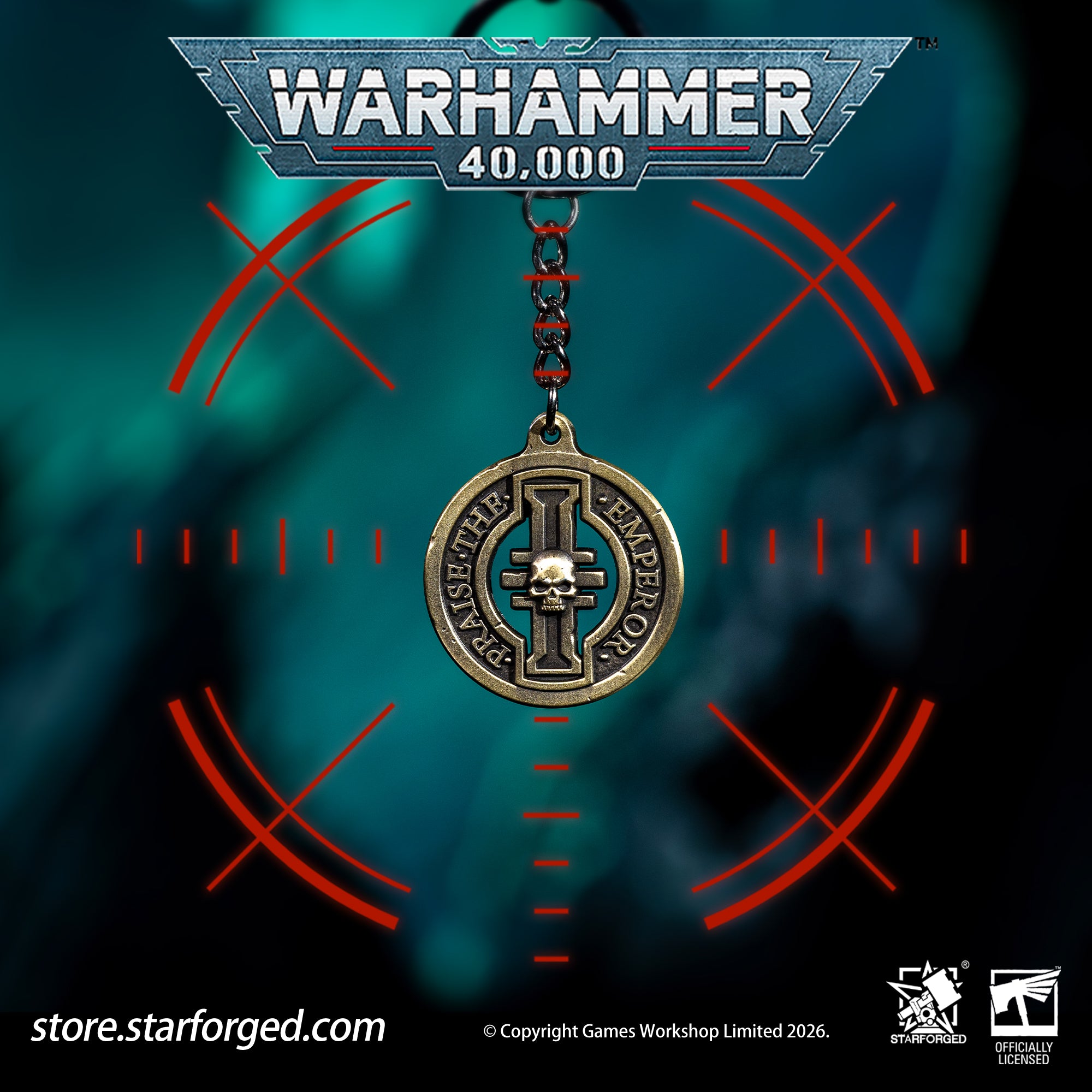 Warhammer 40,000 Imperial Agents Inquisitorial Sigil Keychain