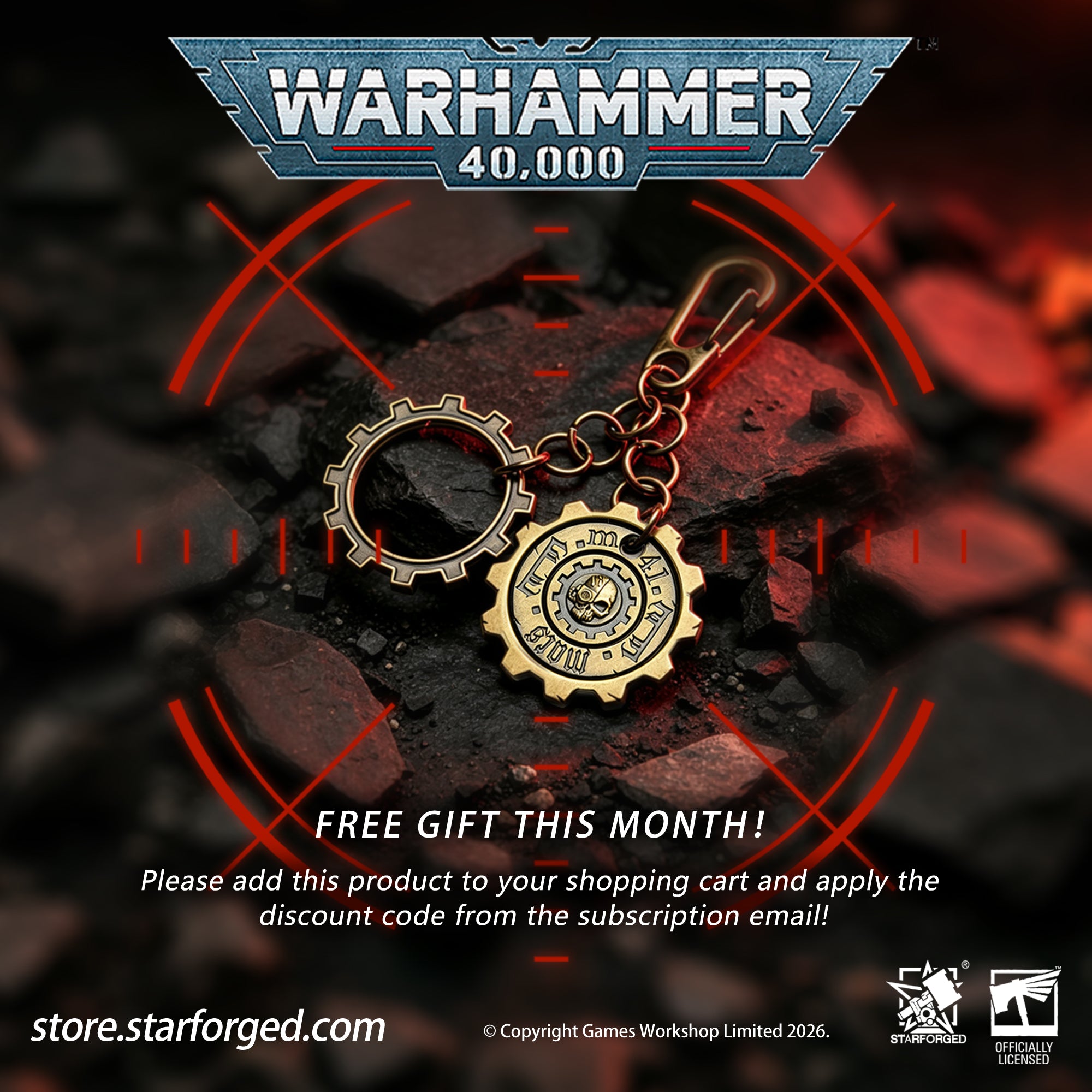 Starforged Warhammer 40K Adeptus Mechanicus Machina Opus Keychain