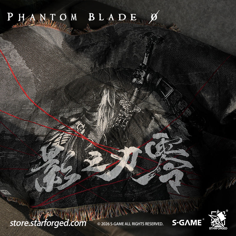 STARFORGED Phantom Blade Zero Themed Tapestry | Official Licensed Game Merchandise Collectible Gift — Product detail or display scene with Phantom Blade Zero branding